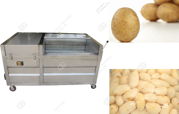 Automatic Potato Washing and Peeling Machine|Brush Roller Potato Cleaning Machine