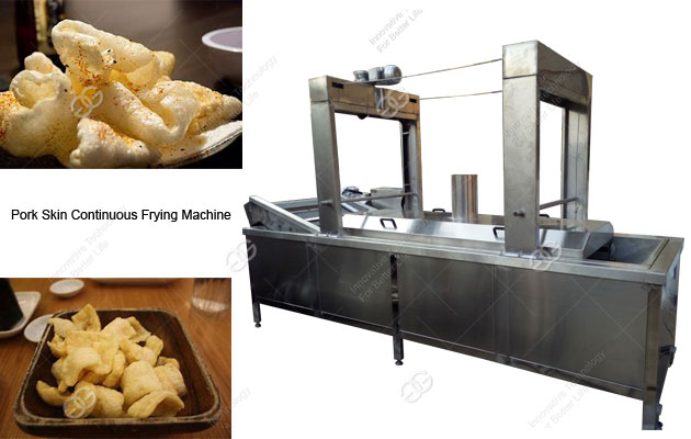 Pork Rinds Frying Machine|Fried Pig Skin Fryer Machine|Continuous Pork Skin Deep Fryer
