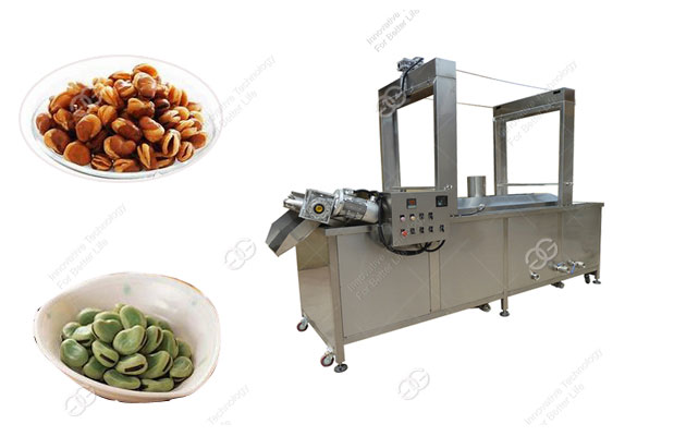 Commercial Automatic Broad Beans Fryer Machine | Continuous Fava Beans Frying Machine