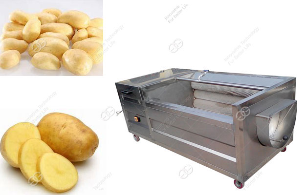 Automatic Brush Potato Washing Machine|Commercial Potato Washing and Peeling Machine