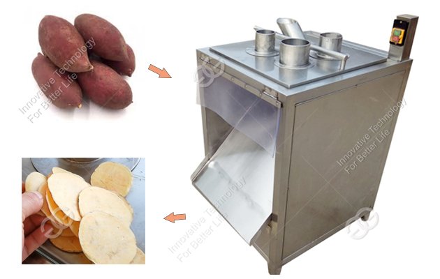 High Efficiency Sweet Potato Chips Cutting Machine With Four Holes