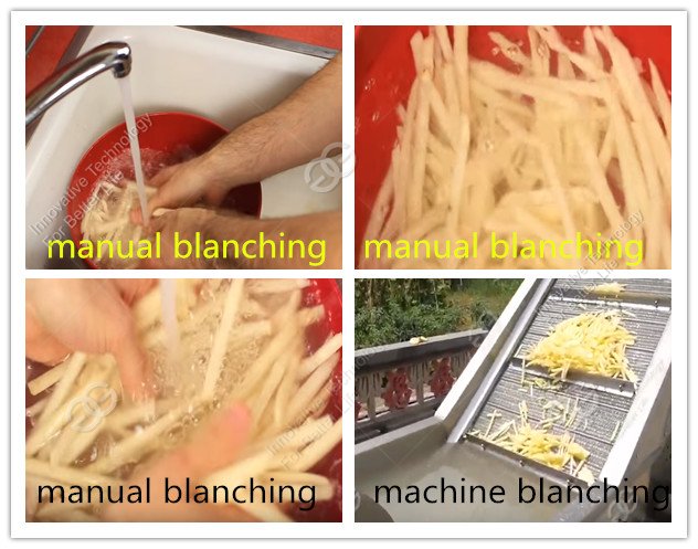 comparison of manual blanching and machine blanching